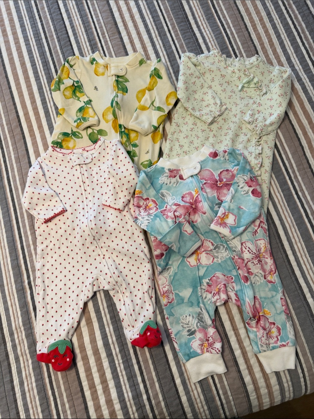 Carter's Mixedprint Baby One-Piece Set in Yellow, Green, Pink, Blue, White